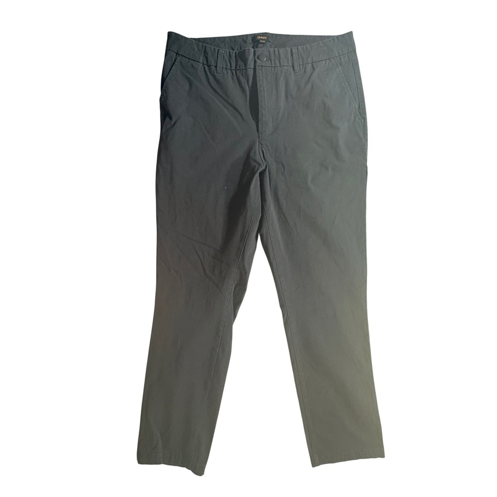 Quince Chino Pants Mens 34x30 Navy Blue Stretch Cotton Straight Leg Trousers
